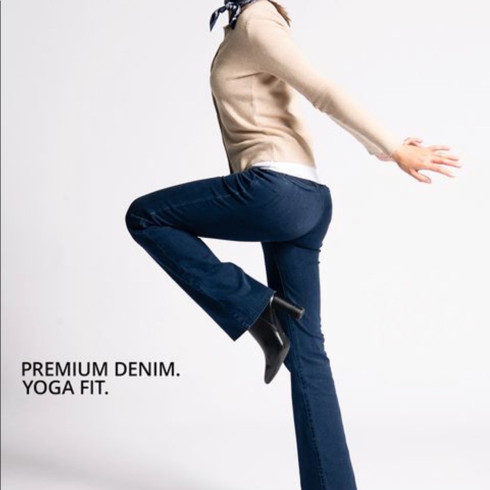 Betabrand denim bootcut yoga pant